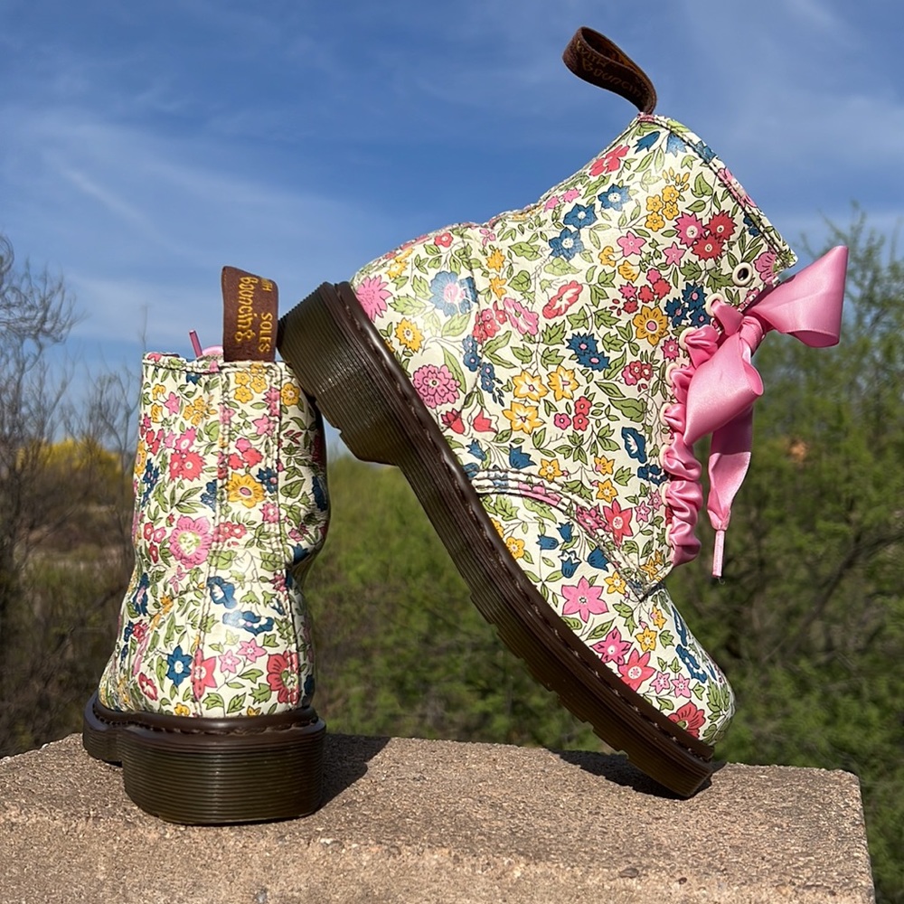 Dr. Martens Liberty Floral Colorful Leather Boots - Picture 11 of 17